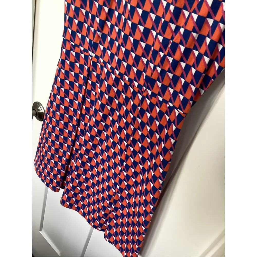 Kate spade‎ Saturday pleated flare dress with geometric pattern women's size 6